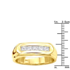 14K Yellow Gold Men's Diamond Wedding Band 1ct 7.4mm 17 14K Yellow Gold Men's Diamond Wedding Band 1ct 7.4mm -H'Hen Sale Store 14k gold mens diamond wedding band 1ct p 27601 rulerye