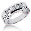 14K White Gold Men's Diamond Wedding Band 1ct 6.8mm