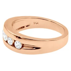 14K White Gold Men's Diamond Wedding Ring 0.40ct 6mm 15 14K White Gold Men's Diamond Wedding Ring 0.40ct 6mm -H'Hen Sale Store 14k gold mens diamond wedding ring 040ct p 27482 back rose