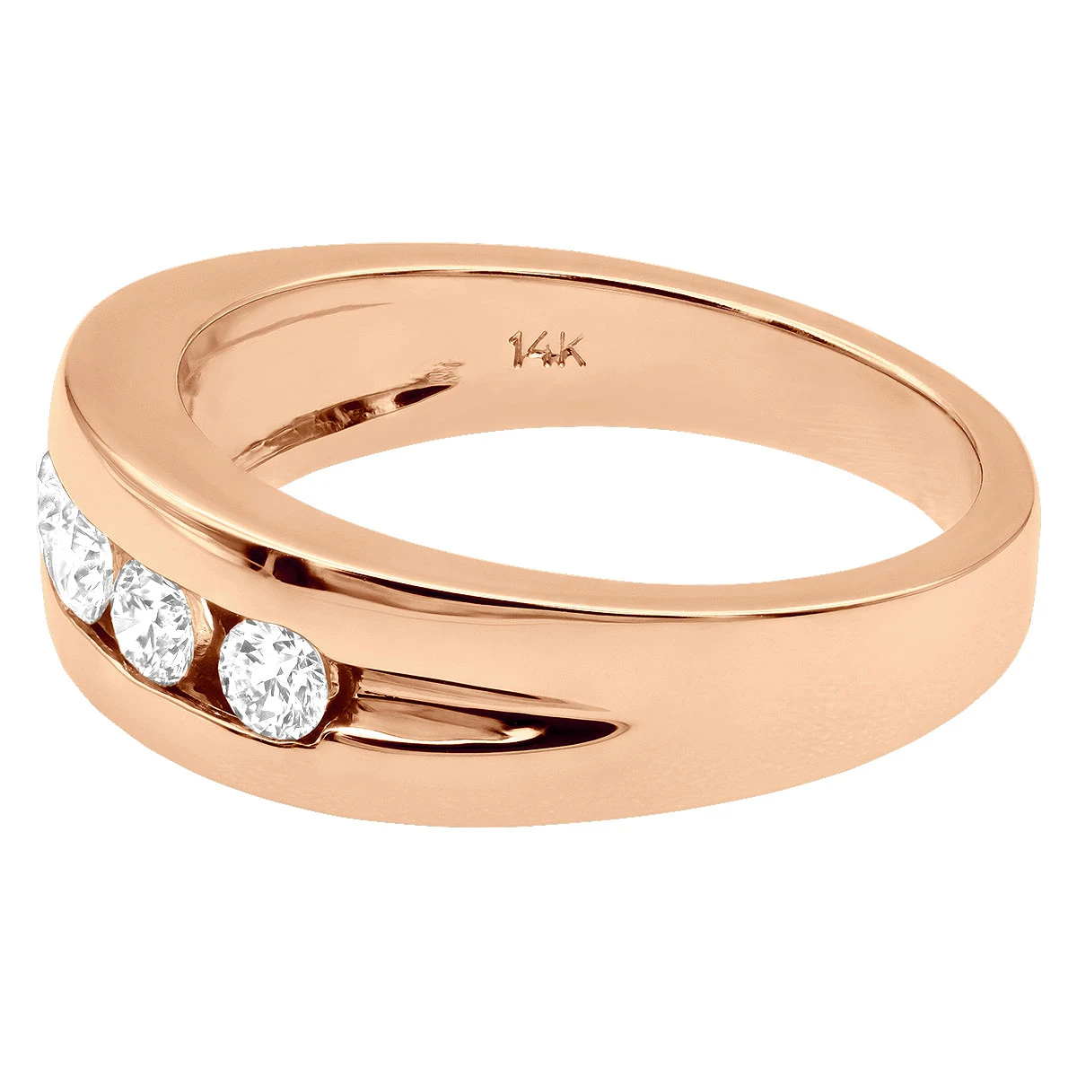 14K White Gold Men's Diamond Wedding Ring 0.40ct 6mm 8 14K White Gold Men's Diamond Wedding Ring 0.40ct 6mm - Image 6