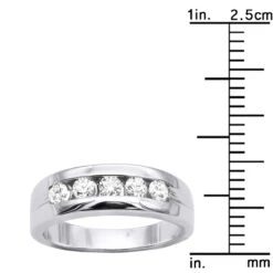 14K White Gold Men's Diamond Wedding Ring 0.40ct 6mm 17 14K White Gold Men's Diamond Wedding Ring 0.40ct 6mm -H'Hen Sale Store 14k gold mens diamond wedding ring 040ct p 27482 ruler white