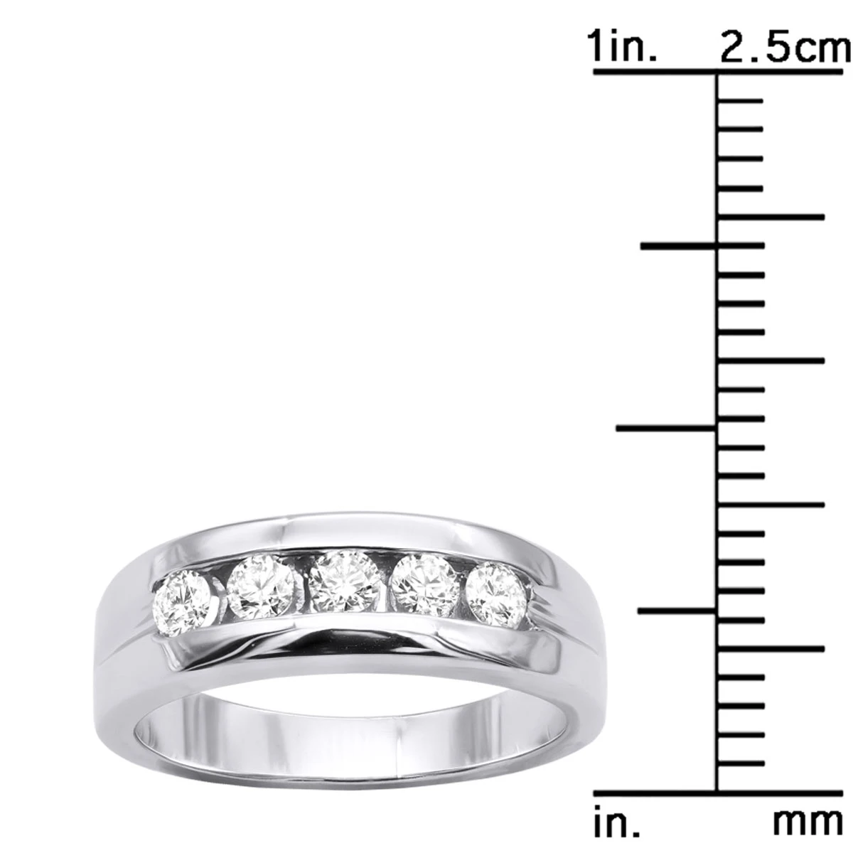 14K White Gold Men's Diamond Wedding Ring 0.40ct 6mm 10 14K White Gold Men's Diamond Wedding Ring 0.40ct 6mm - Image 8