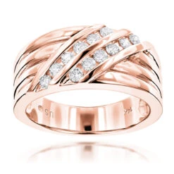 14K White Gold Men's Diamond Wedding Ring 0.48ct -H'Hen Sale Store 14k gold mens diamond wedding ring 048ct p 27456 ro