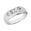 14K White Gold Men's Diamond Wedding Ring 0.60ct