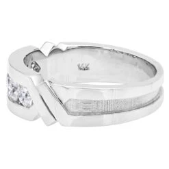 14K White Gold Men's Diamond Wedding Ring 0.75ct 9/32in. (7mm) -H'Hen Sale Store 14k gold mens diamond wedding ring 075ct p 27462 backwh