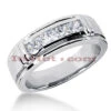 14K White Gold Men's Diamond Wedding Ring 0.85ct