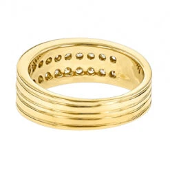 14K Yellow Gold Men's Diamond Wedding Ring W 1.5ct Of Round Diamonds By Luxurman -H'Hen Sale Store 14k gold mens diamond wedding ring 132ct p 25616 backye