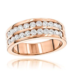 14K Yellow Gold Men's Diamond Wedding Ring W 1.5ct Of Round Diamonds By Luxurman -H'Hen Sale Store 14k gold mens diamond wedding ring 132ct p 25616 ro