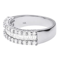 Unique 14K White Gold Men's Diamond Wedding Ring By Luxurman 2.5ct -H'Hen Sale Store 14k gold mens diamond wedding ring 250ct p 35167 back white