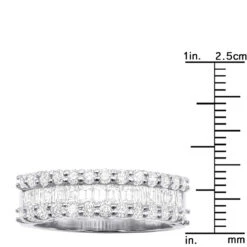 Unique 14K White Gold Men's Diamond Wedding Ring By Luxurman 2.5ct -H'Hen Sale Store 14k gold mens diamond wedding ring 250ct p 35167 ruler white