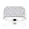 14K White Gold Men's Princess Cut Invisible Diamond Ring Unique Wedding Band 2ct -H'Hen Sale Store 14k gold mens princess cut invisible diamond ring 372 p 6666 wh