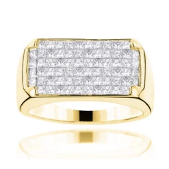 14K White Gold Men's Princess Cut Invisible Diamond Ring Unique Wedding Band 2ct 9 14K White Gold Men's Princess Cut Invisible Diamond Ring Unique Wedding Band 2ct -H'Hen Sale Store 14k gold mens princess cut invisible diamond ring 372 p 6666 ye