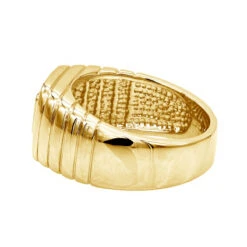 14K Yellow Gold Men's Round & Emerald Diamonds Ring 0.71ct 11 14K Yellow Gold Men's Round & Emerald Diamonds Ring 0.71ct -H'Hen Sale Store 14k gold mens round emerald diamonds ring 071ct p 27881 backye