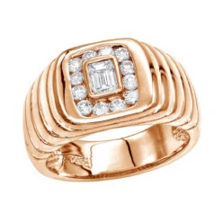 14K Yellow Gold Men's Round & Emerald Diamonds Ring 0.71ct 10 14K Yellow Gold Men's Round & Emerald Diamonds Ring 0.71ct -H'Hen Sale Store 14k gold mens round emerald diamonds ring 071ct p 27881 ro