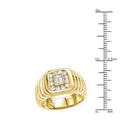 14K Yellow Gold Men's Round & Emerald Diamonds Ring 0.71ct 13 14K Yellow Gold Men's Round & Emerald Diamonds Ring 0.71ct -H'Hen Sale Store 14k gold mens round emerald diamonds ring 071ct p 27881 rulerye