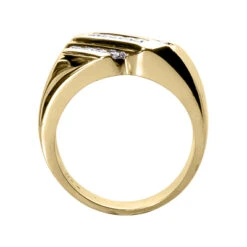 14K White Gold Men's Round & Princess Diamonds Ring 0.49ct -H'Hen Sale Store 14k gold mens round princess diamonds ring 049ct p 27849 back yellow 20220426