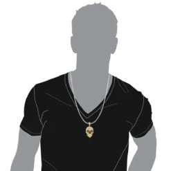 14K Yellow Gold Men's White Black Diamond Skull Pendant 9.17ct -H'Hen Sale Store 14k gold mens white black diamond skull pendant 917ct p 191 bodye