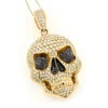 14K Yellow Gold Men's White Black Diamond Skull Pendant 9.17ct -H'Hen Sale Store 14k gold mens white black diamond skull pendant 917ct p 191 ye