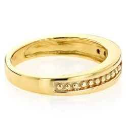 14K Yellow Gold Men's Women's Yellow Diamond Wedding Band 5 Stone Anniversary Ring -H'Hen Sale Store 14k gold mens womens yellow diamond wedding band 5 stone anniversary ring backye