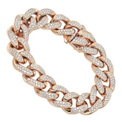 14K Yellow Gold Miami Cuban Link Chain Diamond Bracelet For Men 11.05ct -H'Hen Sale Store 14k gold miami cuban link chain diamond bracelet for men 1105ct ro