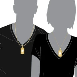 Customizable 14K Yellow Gold Oversized Diamond Dog Tag Pendant For Men 1 Carat -H'Hen Sale Store 14k gold oversized diamond dog tag pendant 1 carat p 5827 bodye