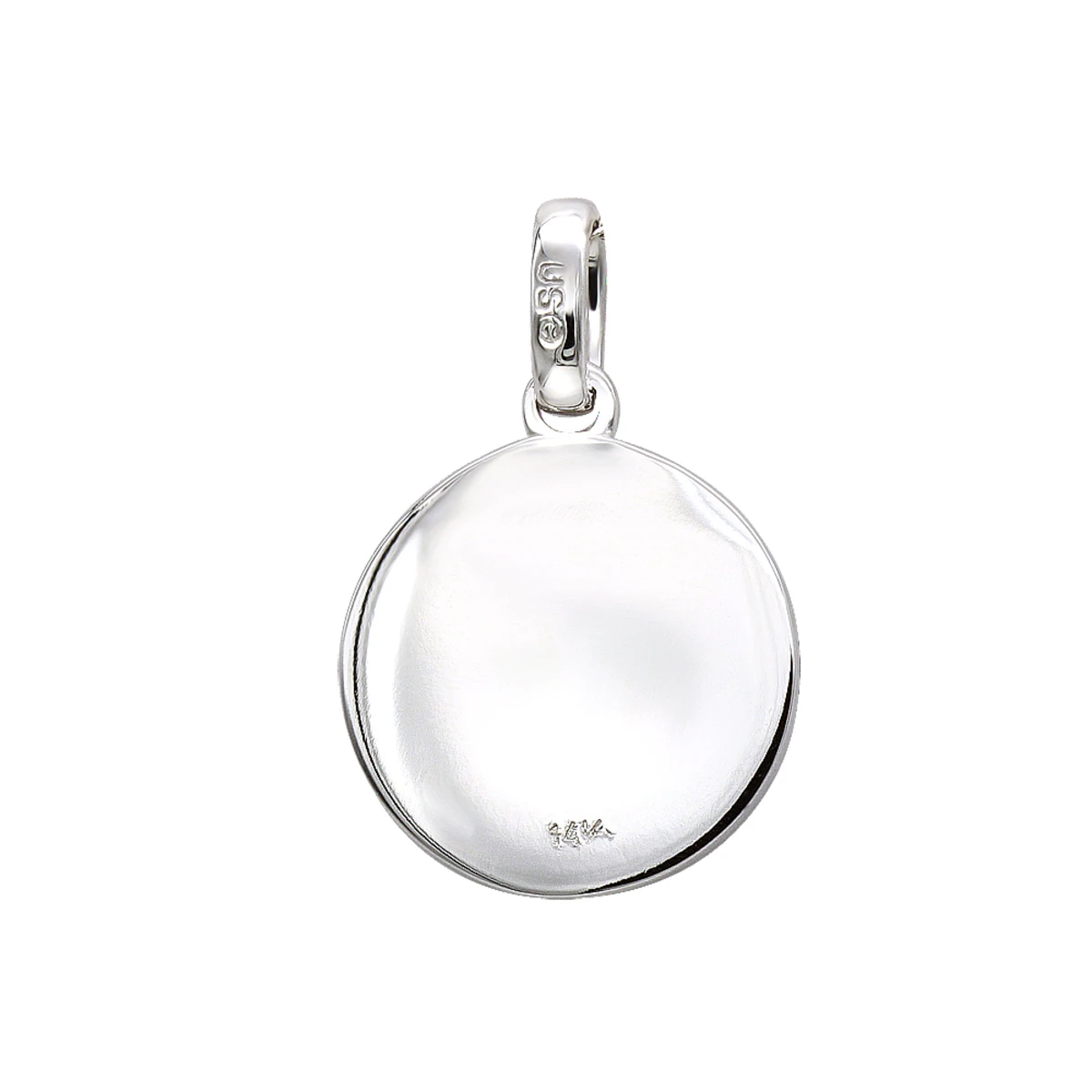 14K White Gold Palm Tree Circle Diamond Pendant 0.1ct Small Charm 6 14K White Gold Palm Tree Circle Diamond Pendant 0.1ct Small Charm - Image 4