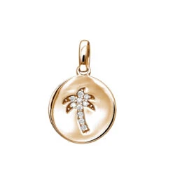 14K White Gold Palm Tree Circle Diamond Pendant 0.1ct Small Charm 10 14K White Gold Palm Tree Circle Diamond Pendant 0.1ct Small Charm -H'Hen Sale Store 14k gold palm tree circle diamond pendant 010ct p 35181 ro