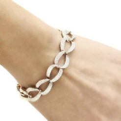 14K White Gold Pave Diamond Chain Link Bracelet For Women 3.75ct By Luxurman 12 14K White Gold Pave Diamond Chain Link Bracelet For Women 3.75ct By Luxurman -H'Hen Sale Store 14k gold pave diamond chain link bracelet for women 375ct by luxurman bodwh