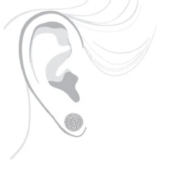 14K White Gold Pave Diamond Earrings For Men & Women 3/4ct Studs Real Diamonds -H'Hen Sale Store 14k gold pave diamond earrings for men women 34ct studs real diamonds bodwh