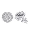14K White Gold Pave Diamond Earrings For Men & Women 3/4ct Studs Real Diamonds -H'Hen Sale Store 14k gold pave diamond earrings for men women 34ct studs real diamonds mainwh