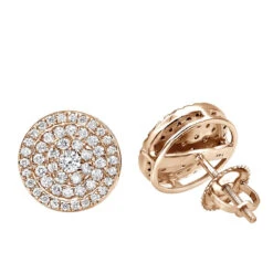 14K White Gold Pave Diamond Earrings For Men & Women 3/4ct Studs Real Diamonds -H'Hen Sale Store 14k gold pave diamond earrings for men women 34ct studs real diamonds ro