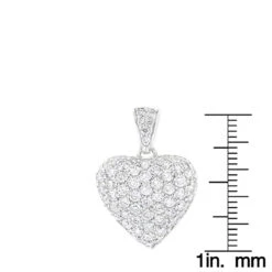 14K White Gold Pave Diamond Heart Pendant 2ct 13 14K White Gold Pave Diamond Heart Pendant 2ct -H'Hen Sale Store 14k gold pave diamond heart pendant 2ct p 27684 rulerwh