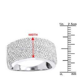 14K White Gold Pave Diamond Wedding Band 0.75ct -H'Hen Sale Store 14k gold pave diamond wedding band 093ct p 41414 rulerwh