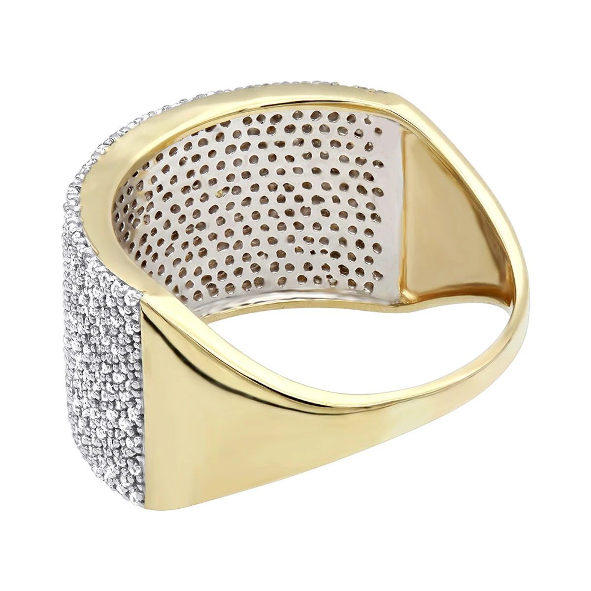 14K Yellow Gold Pave Diamond Wedding Band 1.26ct 5 14K Yellow Gold Pave Diamond Wedding Band 1.26ct - Image 3