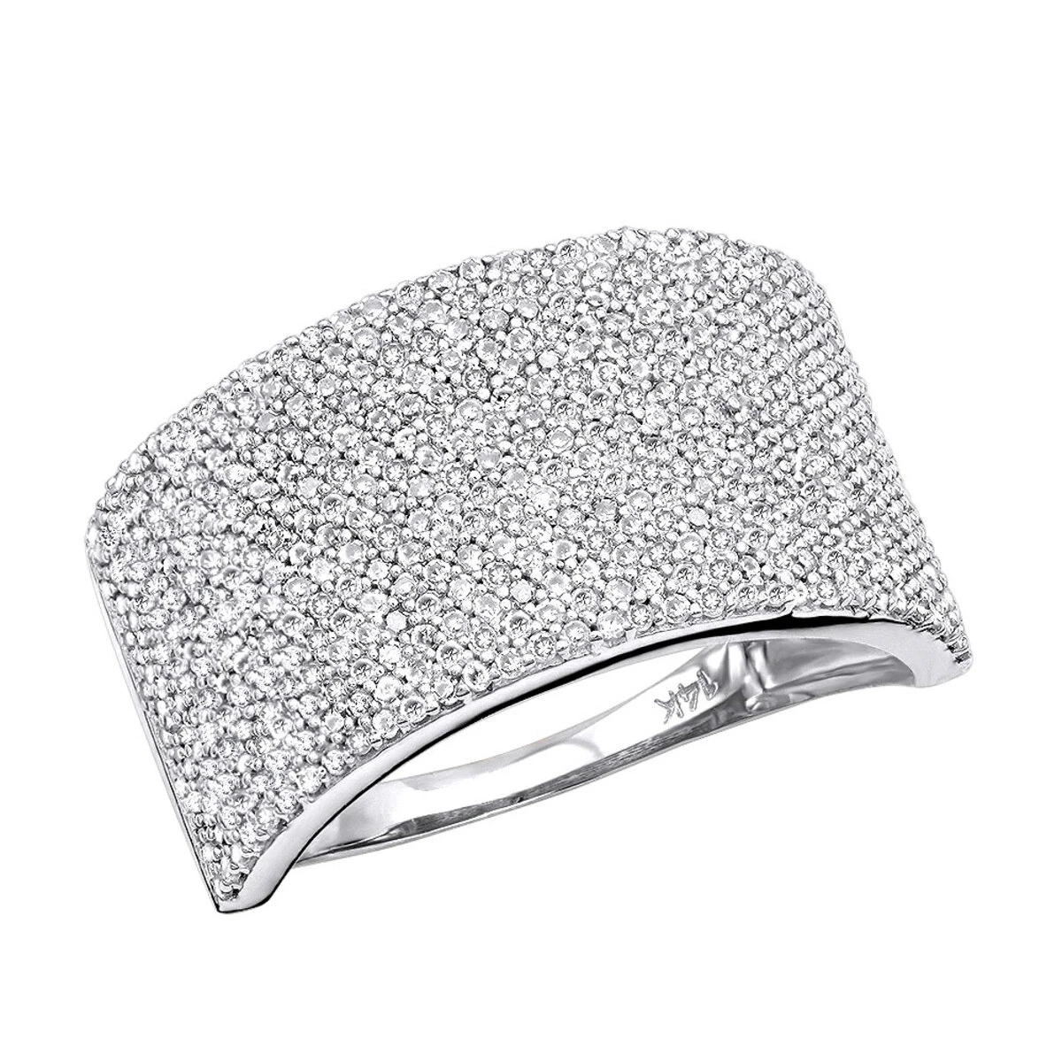 14K Yellow Gold Pave Diamond Wedding Band 1.26ct 4 14K Yellow Gold Pave Diamond Wedding Band 1.26ct - Image 2