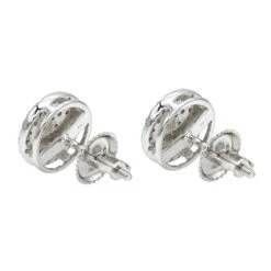 14K White Gold Pave Round Diamond Stud Earrings 0.35ct By Luxurman -H'Hen Sale Store 14k gold pave round diamond stud earrings 035ct by luxurman backwh