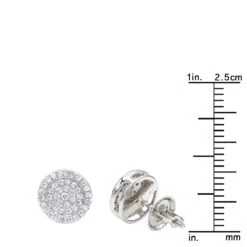 14K White Gold Pave Round Diamond Stud Earrings 0.35ct By Luxurman -H'Hen Sale Store 14k gold pave round diamond stud earrings 035ct by luxurman rulerwh
