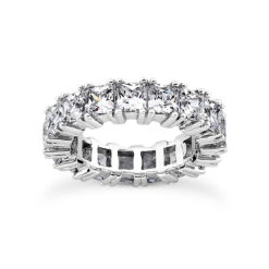 14K White Gold Princess Cut Diamond Eternity Band 7.20ct