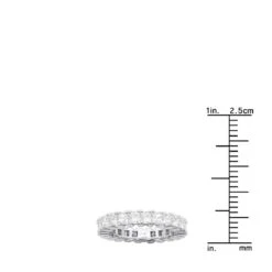 14K White Gold Princess Cut Diamond Eternity Ring 3.74ct 4.4mm -H'Hen Sale Store 14k gold princess cut diamond eternity ring 374ct p 24924 rulerwh