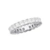 14K White Gold Princess Cut Diamond Eternity Ring 3.74ct 4.4mm