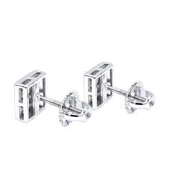 14K White Gold Princess Cut Diamond Stud Earrings 0.54ct -H'Hen Sale Store 14k gold princess cut diamond stud earrings 054ct p 158 backwh