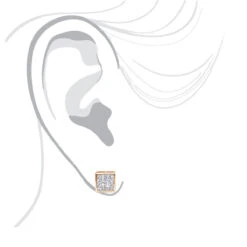 14K White Gold Princess Cut Diamond Stud Earrings 0.54ct -H'Hen Sale Store 14k gold princess cut diamond stud earrings 054ct p 158 bodro