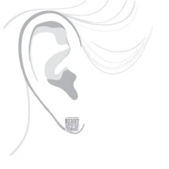 14K White Gold Princess Cut Diamond Stud Earrings 0.54ct -H'Hen Sale Store 14k gold princess cut diamond stud earrings 054ct p 158 bodwh