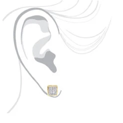 14K White Gold Princess Cut Diamond Stud Earrings 0.54ct -H'Hen Sale Store 14k gold princess cut diamond stud earrings 054ct p 158 bodye