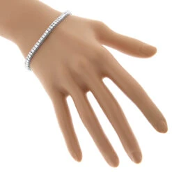 Women's 14K White Gold Princess Cut Diamond Tennis Bracelet 5 Carat 12 Women's 14K White Gold Princess Cut Diamond Tennis Bracelet 5 Carat -H'Hen Sale Store 14k gold princess cut diamond tennis bracelet 5 carat p 254 bodwh