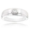 Solitaire 14K White Gold Princess Cut Diamond Wedding Band 0.25ct