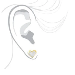 14K Yellow Gold Princess Diamond Heart Earrings 0.88ct -H'Hen Sale Store 14k gold princess diamond heart earrings 088ct p 6337 bodye