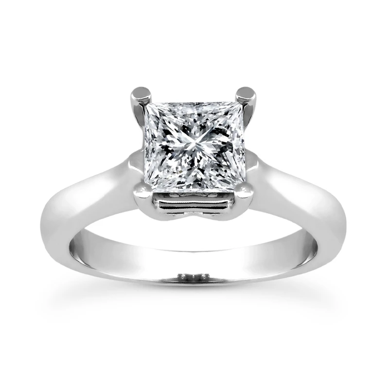 14K White Gold Princess Diamond Solitaire Engagement Ring 0.30ct 3 14K White Gold Princess Diamond Solitaire Engagement Ring 0.30ct