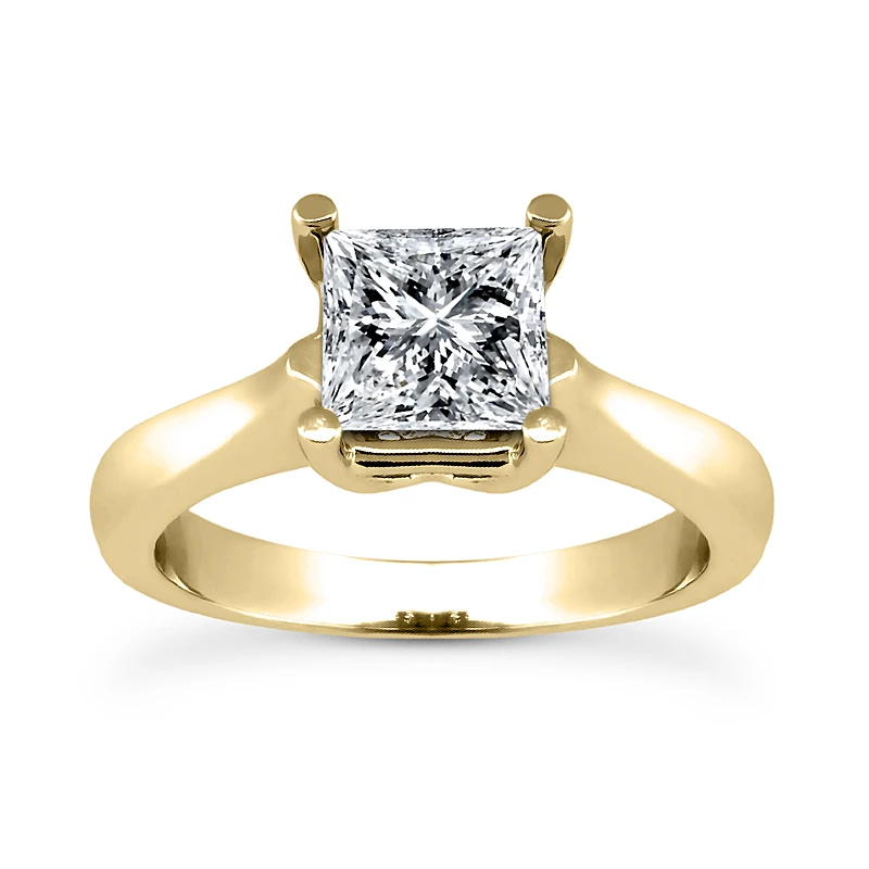 14K White Gold Princess Diamond Solitaire Engagement Ring 0.30ct 4 14K White Gold Princess Diamond Solitaire Engagement Ring 0.30ct - Image 2