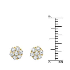 14K White Gold Prong Round Diamond Clusters Earrings 1ct Studs -H'Hen Sale Store 14k gold prong round diamond clusters earrings 100ct p 5812 rulerye